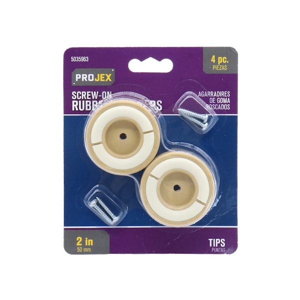 Projex Projex Rubber Non-Skid Pad Brown Round 2 in. W 4 pk P0041 - main